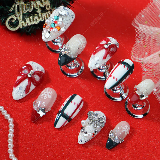 Christmas Snow Press on Nails