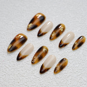 Amber press on nails