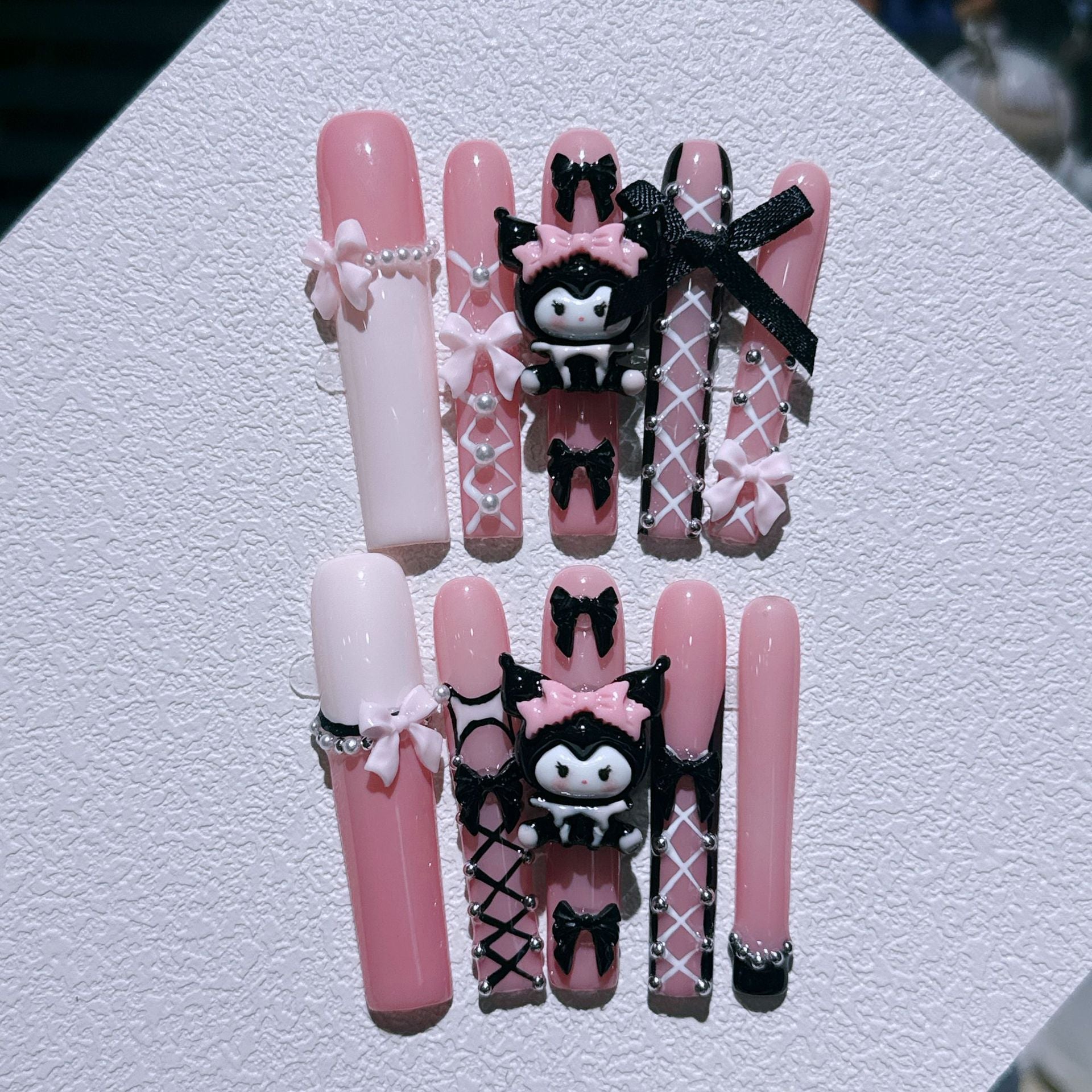 Kuromi long style press on nails No.55