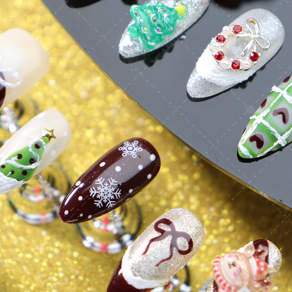 New Year Christmas Press on Nails