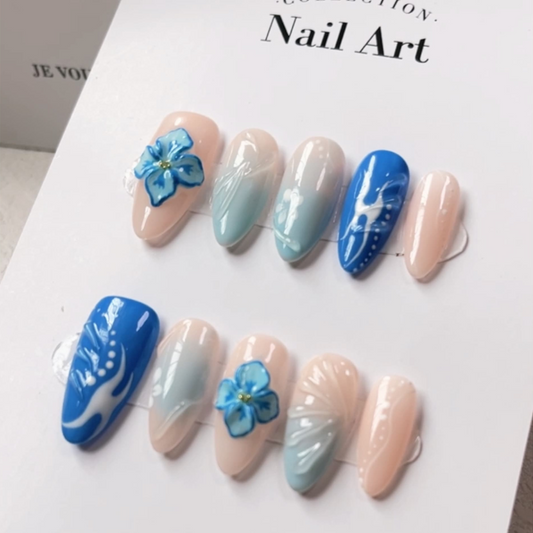 Almond 3d style nails 01