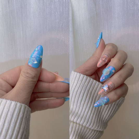 Almond style press on nails 24