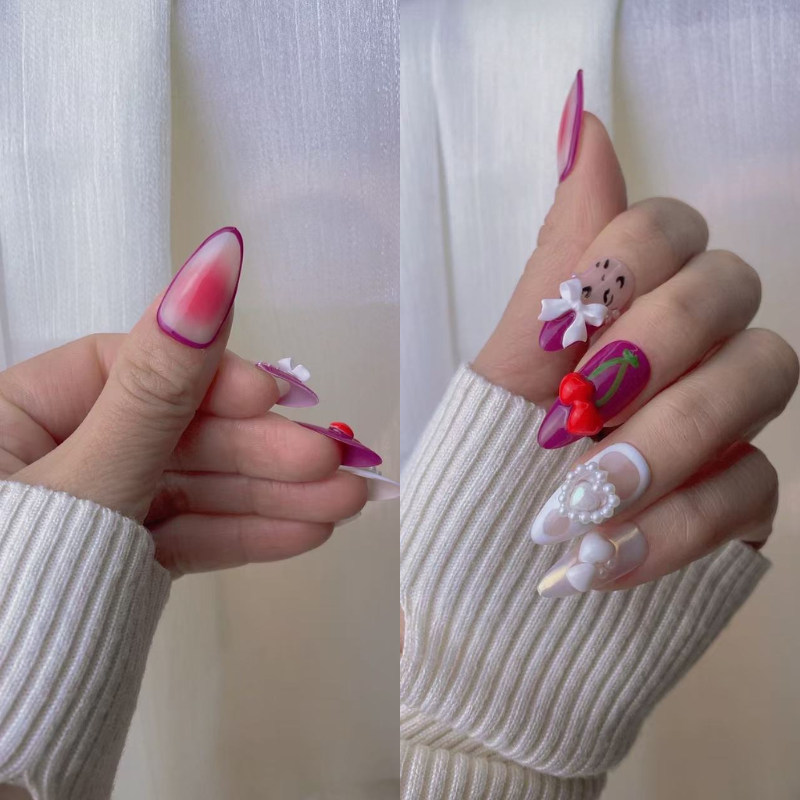 French Bow press on nails