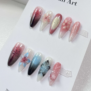 Almond 3d style nails 13