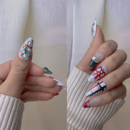 Christmas Snow Press on Nails Live No.78