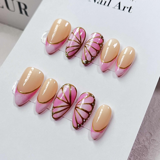 Almond style press on nails 03