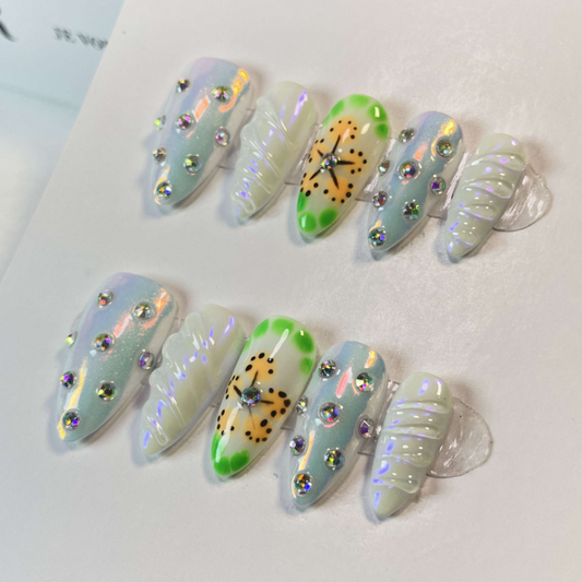 Almond 3d style nails 59