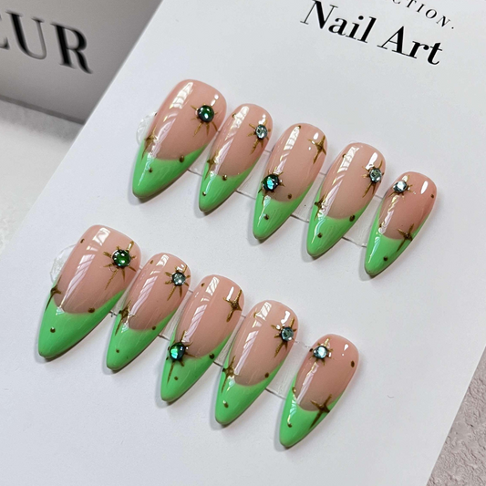 Almond style press on nails 20