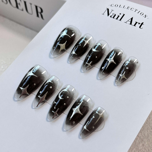 Almond style press on nails 25