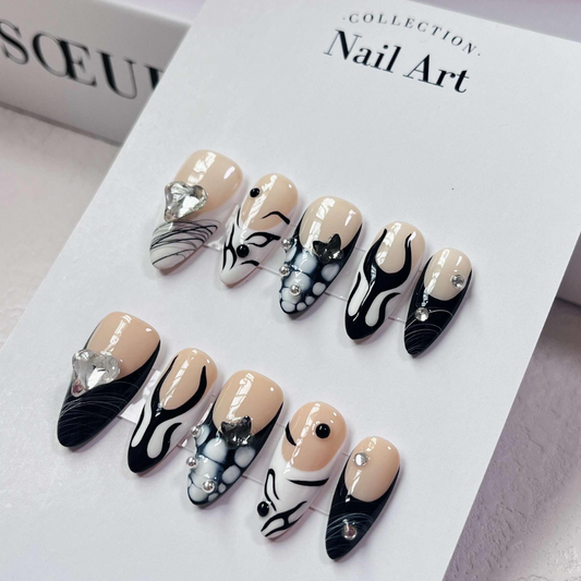 Almond style press on nails 02